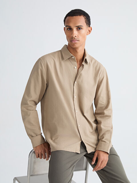 LCW Vision Regular Fit Dobby Shirt - S6AG89Z8-GNL
