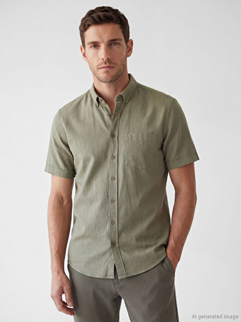 LCWAIKIKI Classic Regular Fit Armürlü Erkek Gömlek