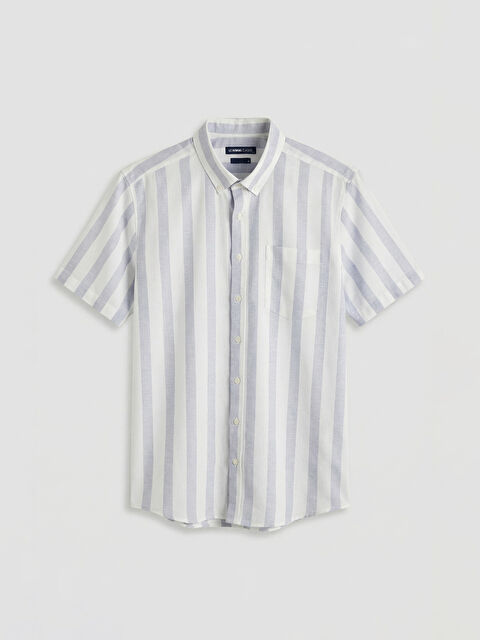 LCWAIKIKI Classic Regular Fit Çizgili Armürlü Erkek Gömlek - S6AH38Z8-LJX