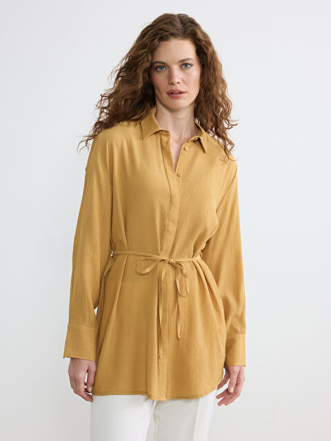 LCW EVERYDAY ქალის სარტყელი ტექსტურირებული ქალის პერანგი ტუნიკა - S6AH40Z8-GQS