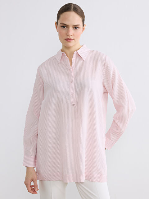 LCW EVERYDAY ქალი ვარდისფერი პერანგი ტუნიკა - S6AH43Z8-LHK