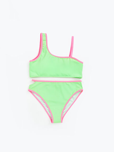 LCW Kids Tek Omuz Pencereli Kız Çocuk Bikini Takımı