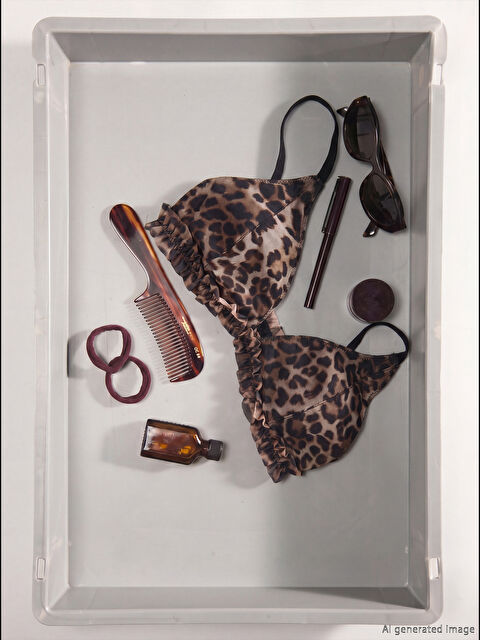 LCW DREAM حمالة صدر فاخرة غير مبطنة بدون سلك بطبعة جلد النمر