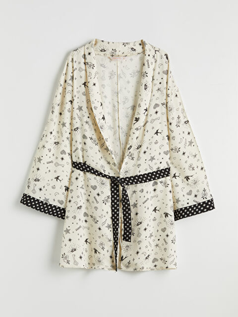 LCW DREAM Şal Yaka Desenli Kadın Sabahlık - S6AJ13Z8-LRA