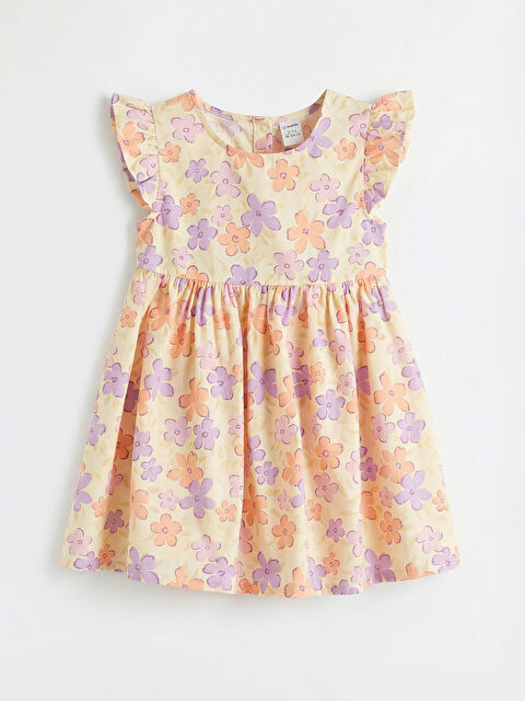 LCW Kids فستان بوبلين للبنات برقبة دائرية وطباعة. - S6AJ19Z1-LQH