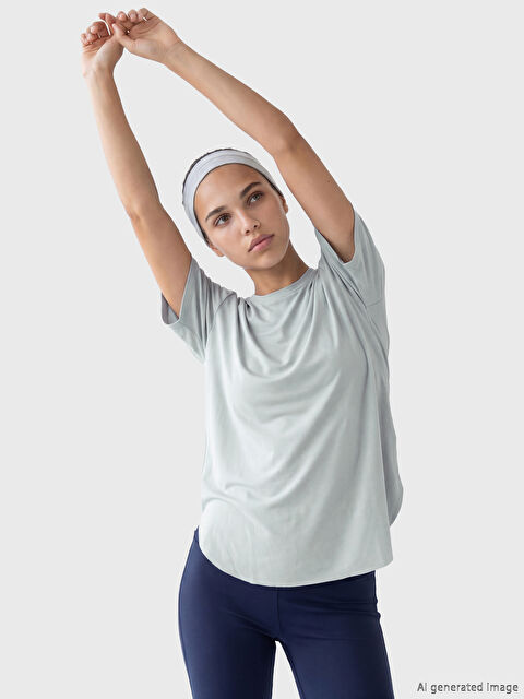 KOOR SPORT Bisiklet Yaka Oversize Kadın Spor Tişört