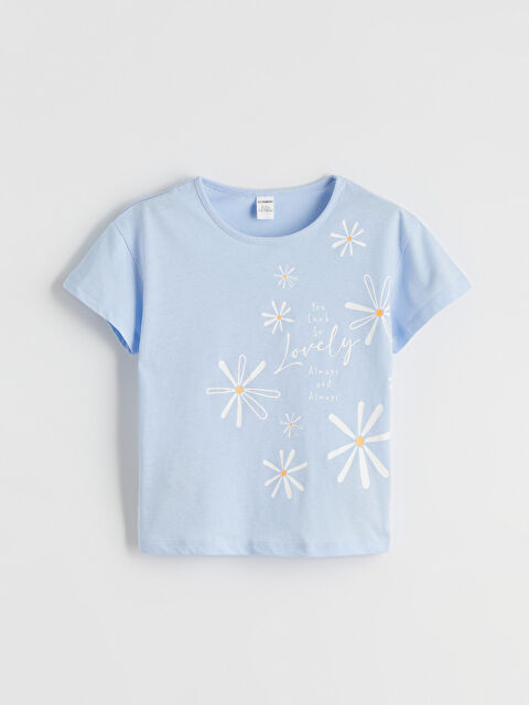 LCW Kids Flower Printed Girls' Jersey T-Shirt - S6AJ78Z1-QYD