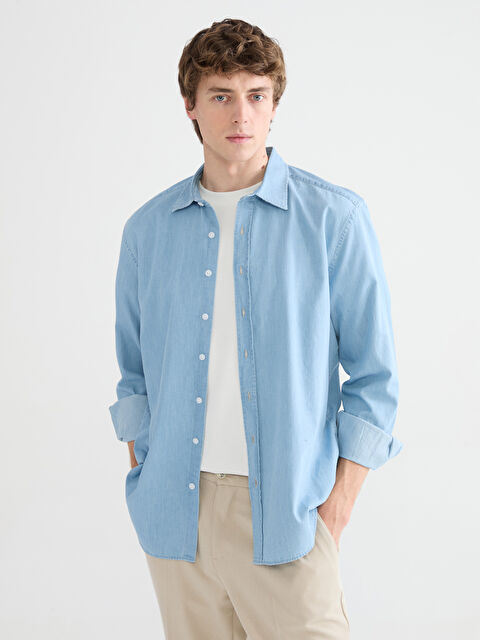 SOUTHBLUE Regular Fit Gabardin Erkek Gömlek - S6AJ79Z8-1AR