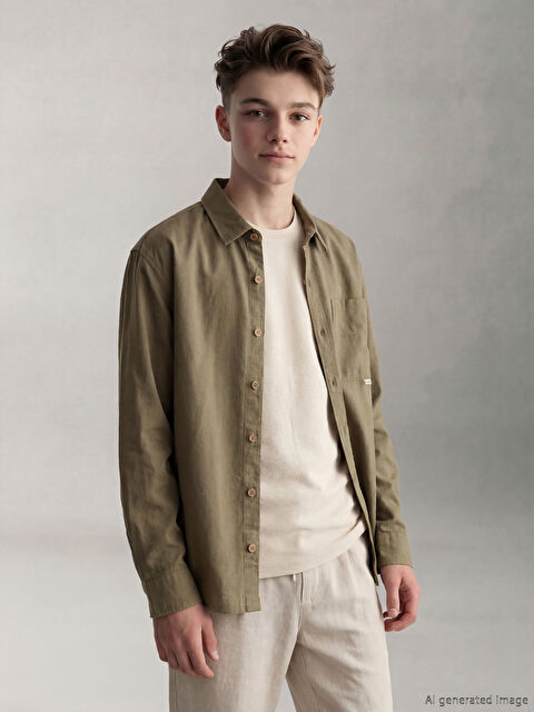 LCW Kids Сорочка з довгим рукавом з твіллю для хлопчиків