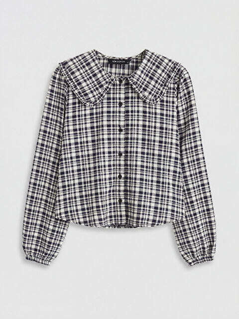 LCW EVERYDAY قميص نسائي بنقشة مربعات بياقة بيتر بان - S6AJ99Z8-LKX