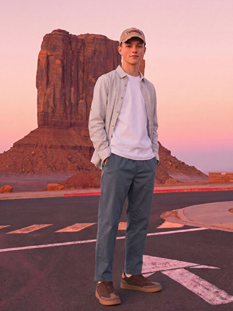 LCW Kids Pileli Gabardin Erkek Çocuk Pantolon