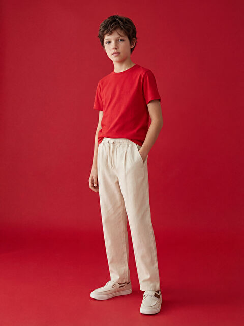 LCW Kids Erkek Çocuk Keten Karışımlı Pantolon - S6AK13Z4-FDU