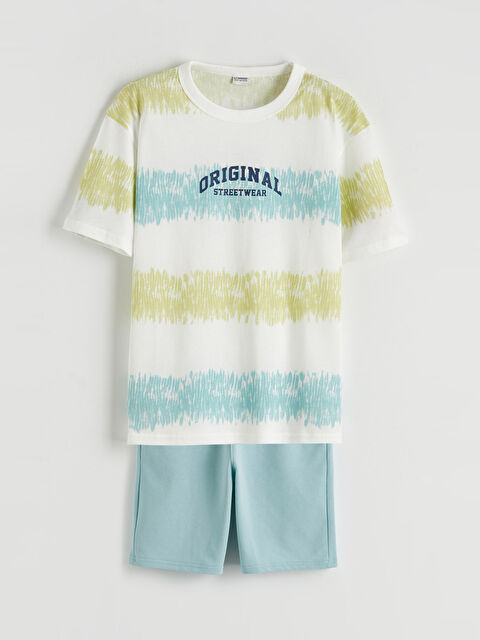 LCW Kids تی‌شێرت و شۆرتی چاپکراوی کوڕانە - S6AK96Z4-LRR