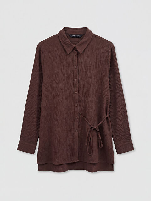 LCW STUDIO تونیکی کراسی ژنانه‌ی ته‌کسچەرکراو به‌ وردەکاری قۆڵتەکی بەستە - S6AL23Z8-1J0