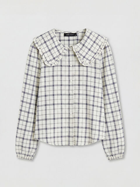LCWAIKIKI Classic Πουκάμισο Καρό με Πέτερ Παν Γιακά για γυναίκες - S6AL28Z8-LPT