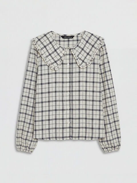 LCWAIKIKI Classic Peter Pan Collar Plaid Women's Shirt