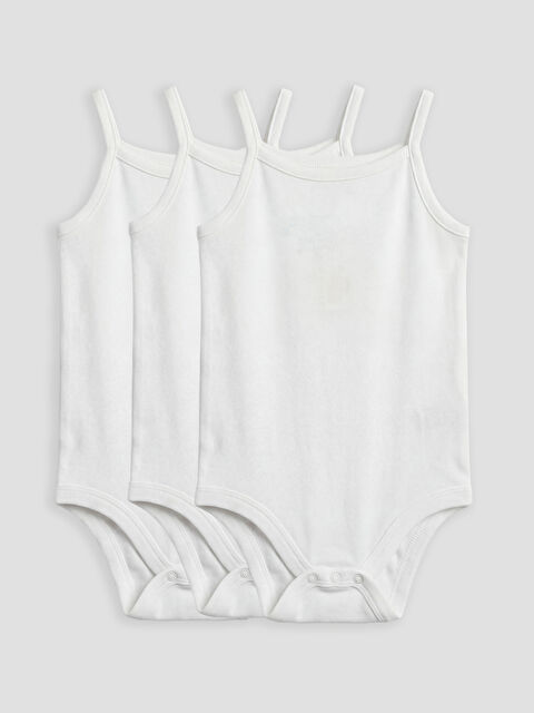 LCW baby Kare Yaka Kız Bebek Çıtçıtlı Body 3'lü - S6AL88Z1-R9J