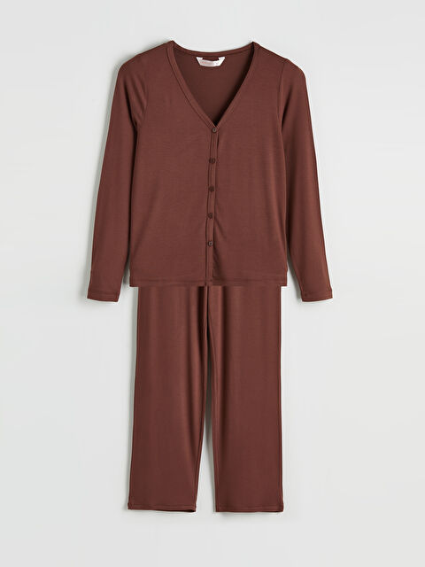 LCW DREAM V Yaka Kadın Pijama Takım - S6AN00Z8-HFD