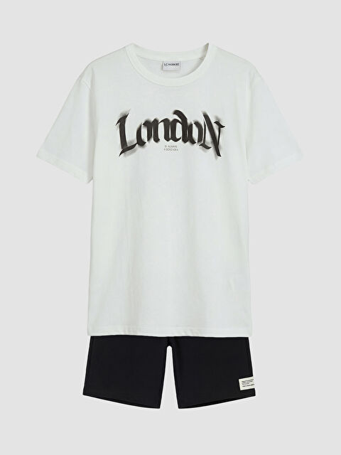 LCW Kids London Baskılı Erkek Çocuk Şortlu Takım
