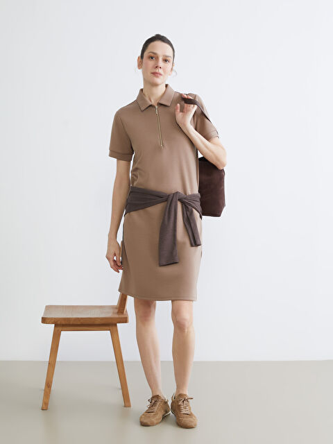 LCWAIKIKI Classic Collared Neck Mini Dress - S6AO20Z8-CR8