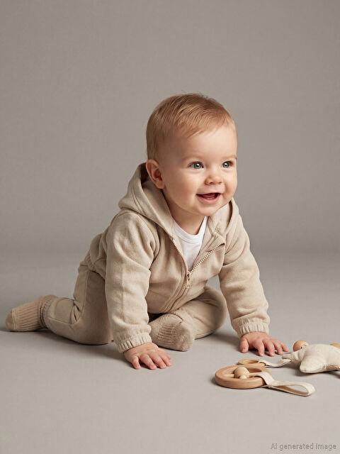 LCW baby Kapüşonlu Erkek Bebek Eşofman Takımı - S6AO24Z1-G8H