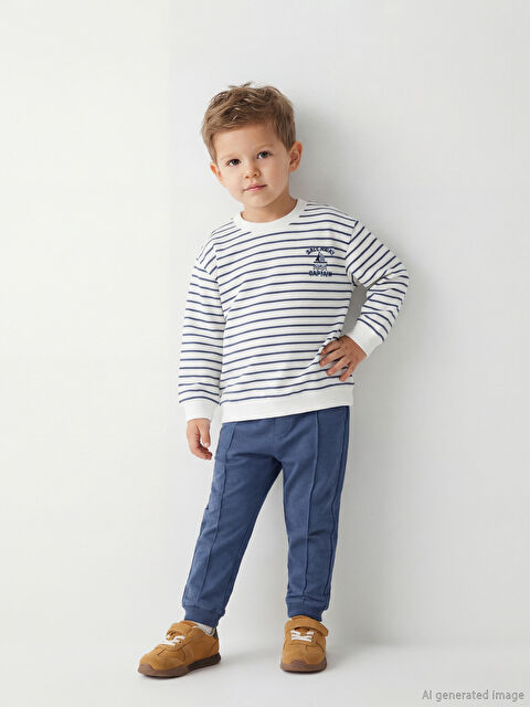 LCW baby Erkek Bebek Çizgili Sweatshirt ve Eşofman Altı - S6AO45Z1-LFC