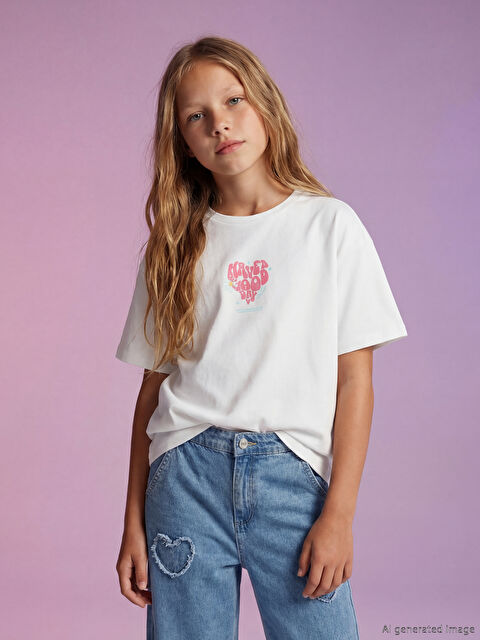 LCW Kids Baskılı Kız Çocuk Tişört 2'li - S6AO48Z4-FFB