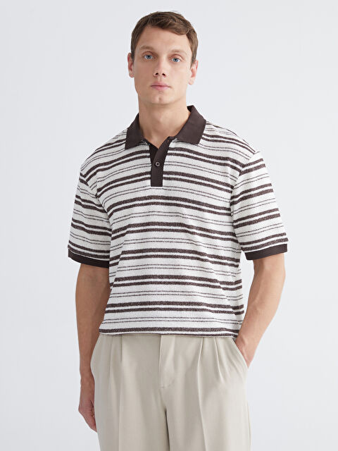LCW Vision Polo Yaka Çizgili Penye Erkek Tişört - S6AO61Z8-LEW