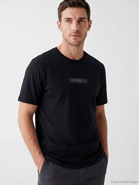 LCWAIKIKI Classic Bisiklet Yaka Erkek Penye Tişört - S6AO90Z8-CVL