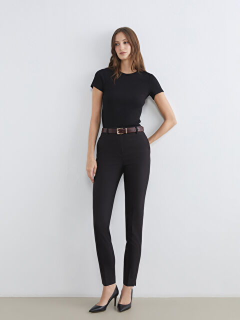 LCWAIKIKI Classic High-Waisted Women's Cigarette Trousers - S6AP06Z8-CVL
