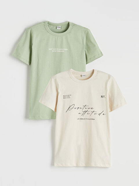 LCW Kids Baskılı Erkek Çocuk Tişört 2'li - S6AP21Z4-FT0