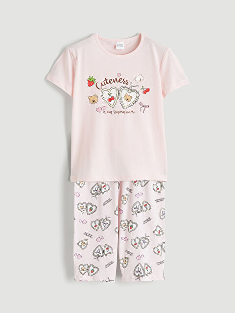 LCW Kids Baskılı Kız Çocuk Pijama Takımı - S6AP58Z1-FUG