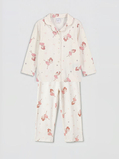 LCW Kids Gömlek Yaka Kız Çocuk Pijama Takımı - S6AP63Z1-LRA