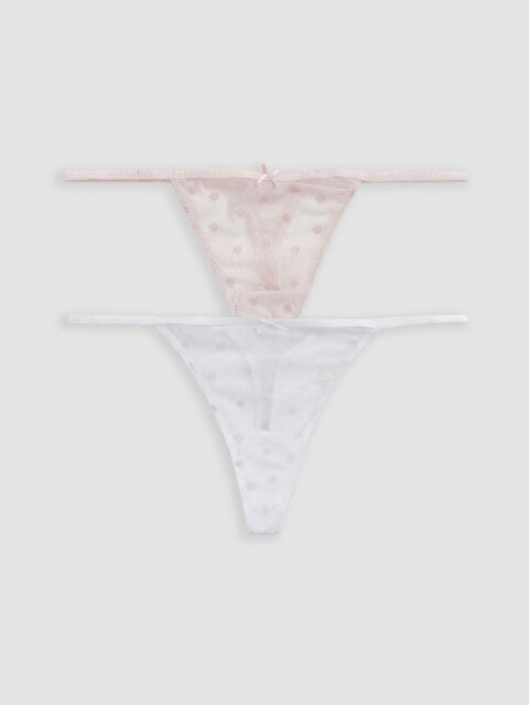 LCW DREAM Desenli Fantezi Tanga Külot 2'li - S6AP84Z8-FFB