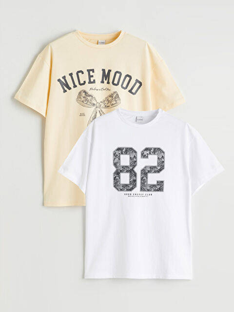 LCW Kids Baskılı Kız Çocuk Tişört 2'li - S6AP97Z4-FFB