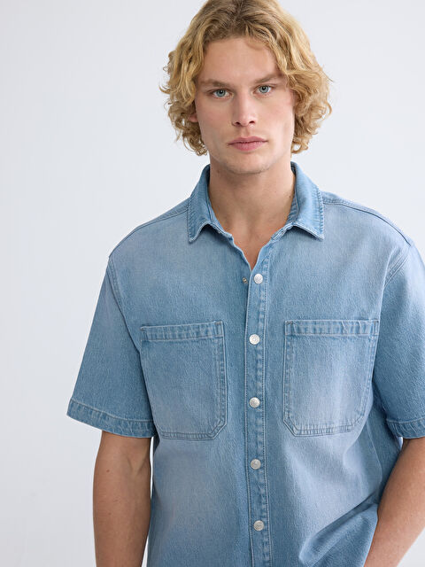 LCW Jeans Man INDIGO Denim Shirt - S6AQ29Z8-311