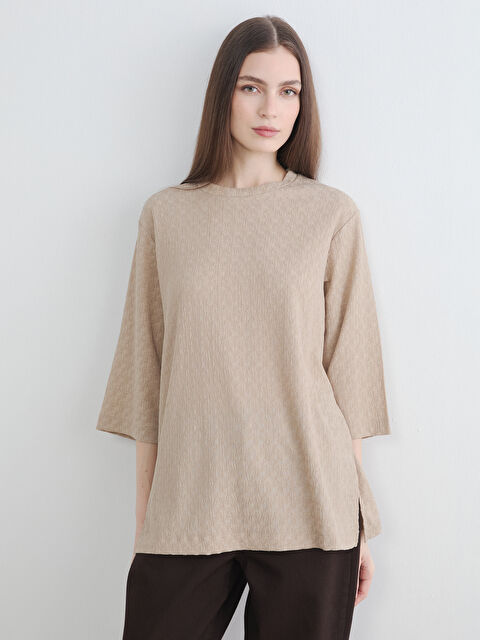 LCW Modest تونیک ژنانه‌ی بە قۆڵی کورت و نەخشدار - S6AQ46Z8-GE8