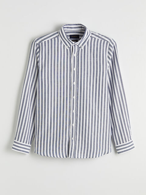 SOUTHBLUE قميص رجالي مخطط بقصة عادية - S6AQ63Z8-LGS