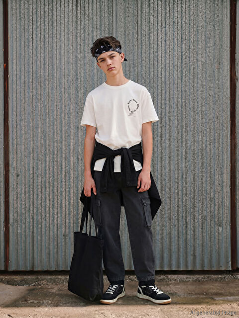 LCW Kids Regular Fit Erkek Çocuk Kargo Jean Pantolon