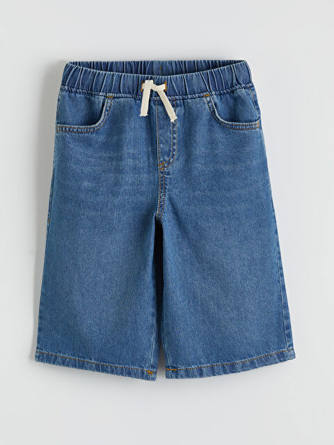 LCW Kids Beli Lastikli Erkek Çocuk Jean Şort - S6AQ83Z4-507