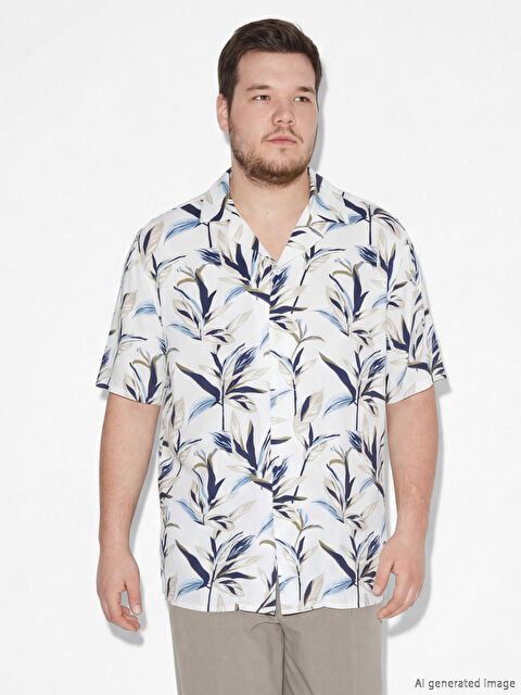 LCW Vision Regular Fit Resort Yaka Desenli Viskon Erkek Gömlek