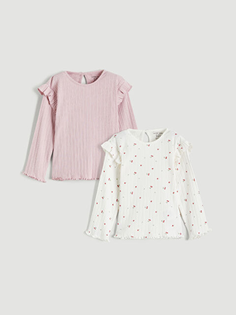LCW baby Fırfır Detaylı Kız Bebek Bluz 2'li - S6AQ99Z1-LRA