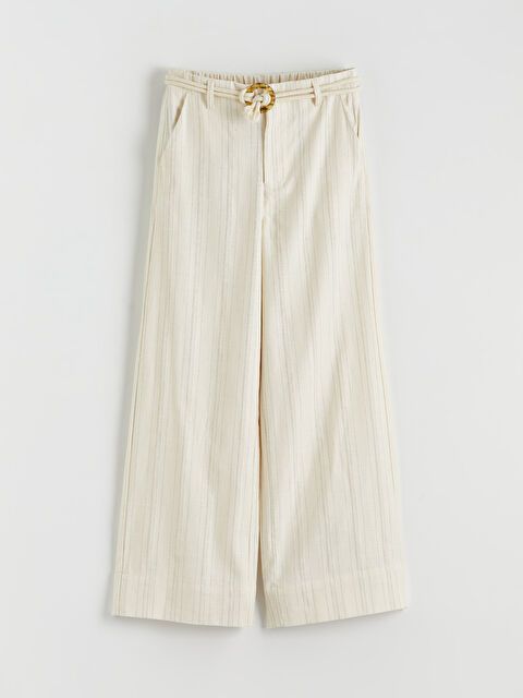 LCW Kids Beli Lastikli Çizgili Kız Çocuk Pantolon - S6AR46Z4-LFC