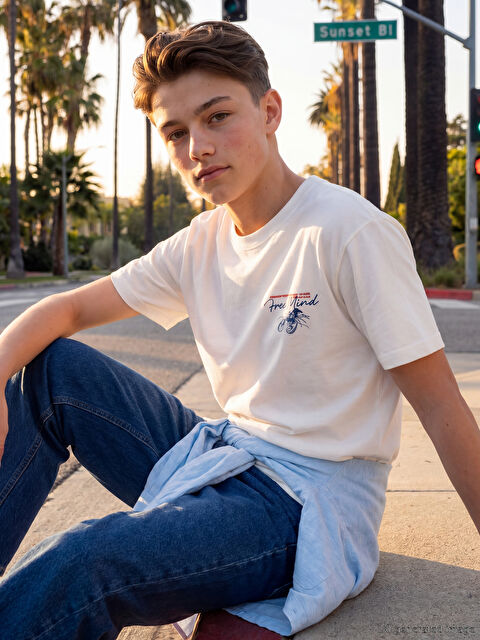 LCW Kids Baskılı Erkek Çocuk Tişört