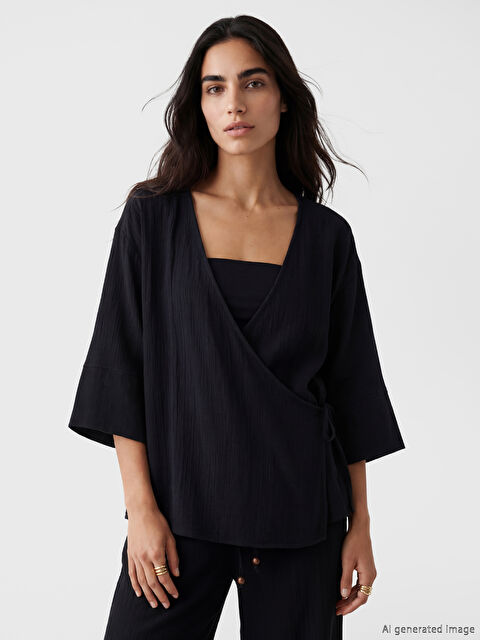 LCW Vision Woman BLACK Kimono
