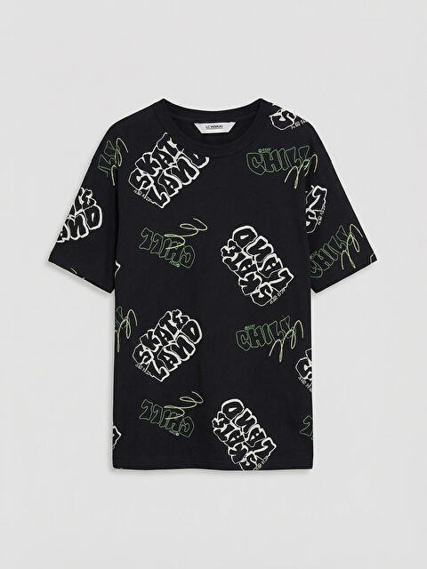 LCW Kids Baskılı Bisiklet Yaka Erkek Çocuk Tişört - S6AS04Z4-LQJ