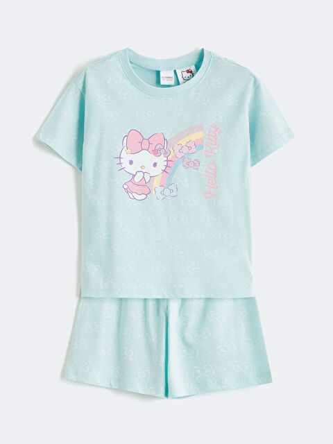 LCW Kids TIRKIZNA Kratka pidžama komplet Devojka - S6AS38Z1-LTZ