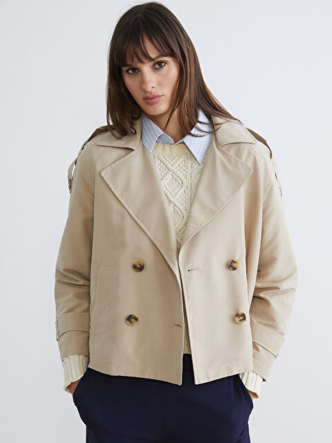 LCW Vision Women's Double-Breasted Trench Coat - S6AS59Z8-YCB