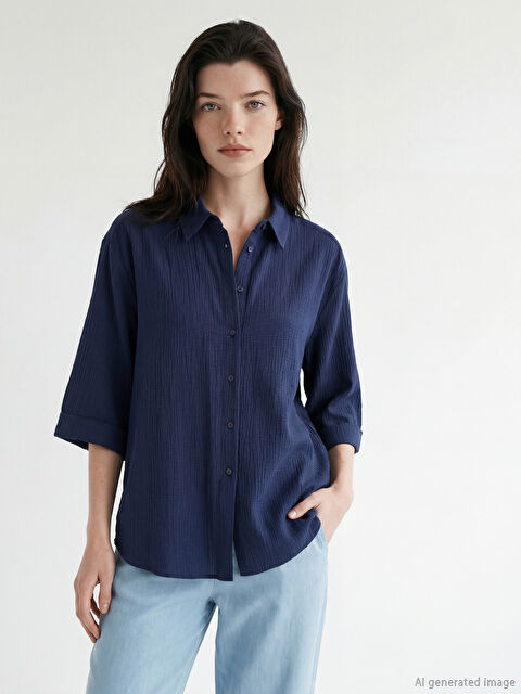 LCW Comfort Женщины Синий Рубашка