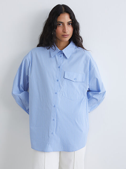 LCW Modest Женщины Голубой Рубашка-туника